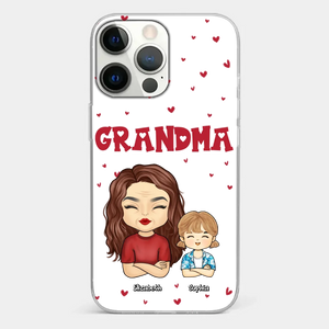 Our Beautiful Grandma Gave Us So Much Love - Family Personalized Custom Clear Phone Case - Gift For Mom, Grandma