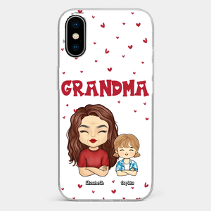 Our Beautiful Grandma Gave Us So Much Love - Family Personalized Custom Clear Phone Case - Gift For Mom, Grandma