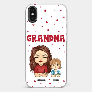 Our Beautiful Grandma Gave Us So Much Love - Family Personalized Custom Clear Phone Case - Gift For Mom, Grandma