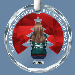 You Will Remain In Our Hearts Forever - Memorial Personalized Custom Circle Glass Ornament - Sympathy Gift, Christmas Gift For Family Members